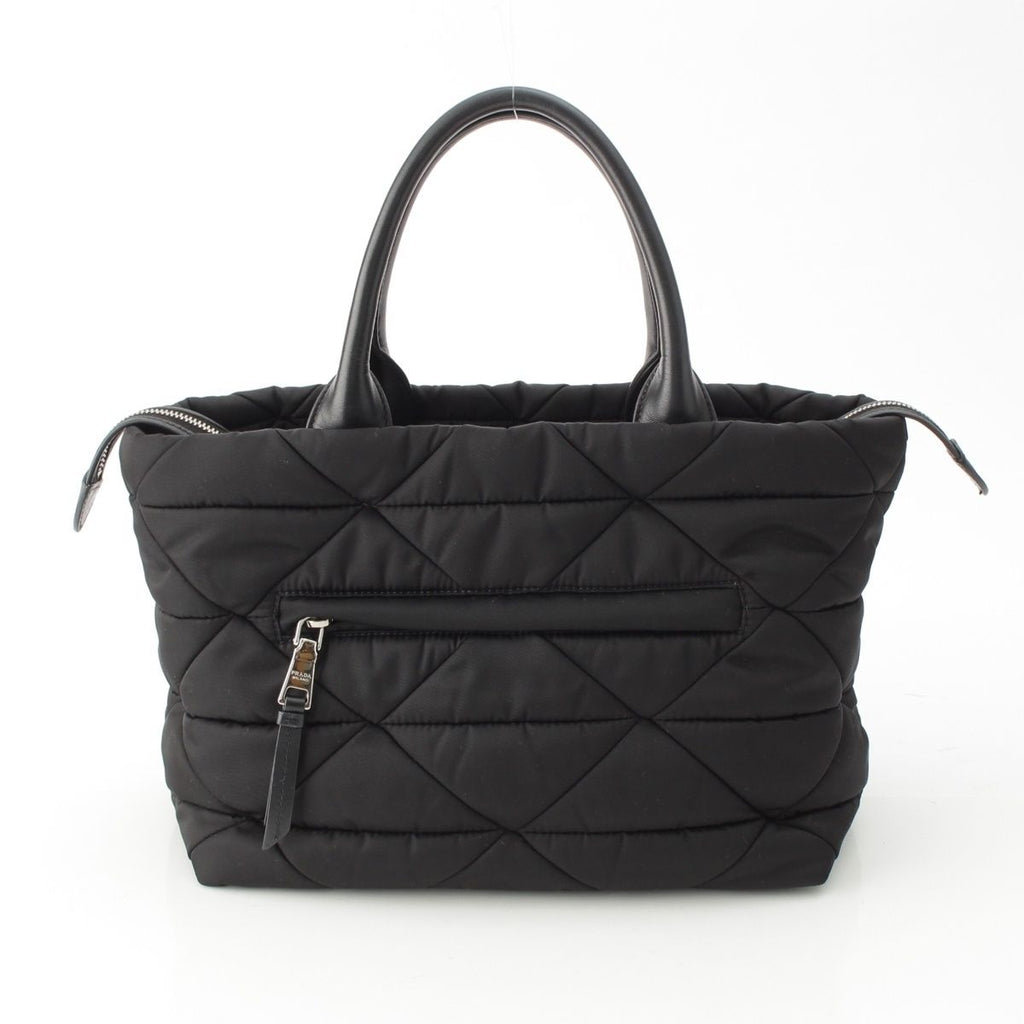 Prada Re-Nylon Padded Nylon Triangle Logo 2-Way Medium Tote Black — view 4