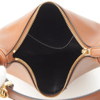 Prada Arque Small Leather 2-Way Handbag Cognac Tan Brown — view 6