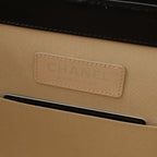 Chanel Rattan Leather CC Logo 2-Way Vanity Shoulder Bag Black Beige — view 7