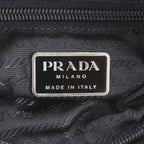 Prada White Tag Tessuto Nylon Triangle Logo Leather Shoulder Bag — view 8