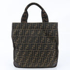 Fendi FF Zucca Leather Tote Shoulder Hand Brown — view 3