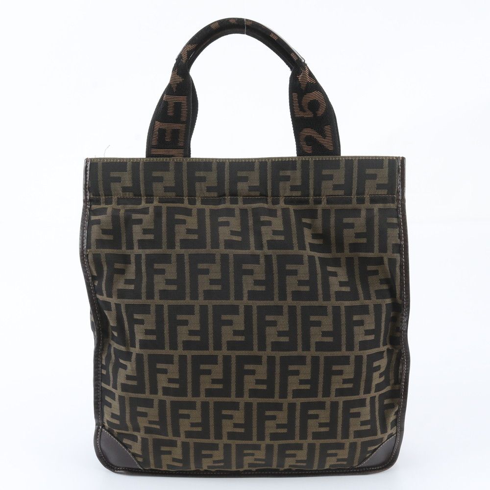 Fendi FF Zucca Leather Tote Shoulder Hand Brown — view 3