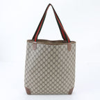 Gucci Vintage GG Supreme Sherry Line Leather Tote Shoulder Business — view 3