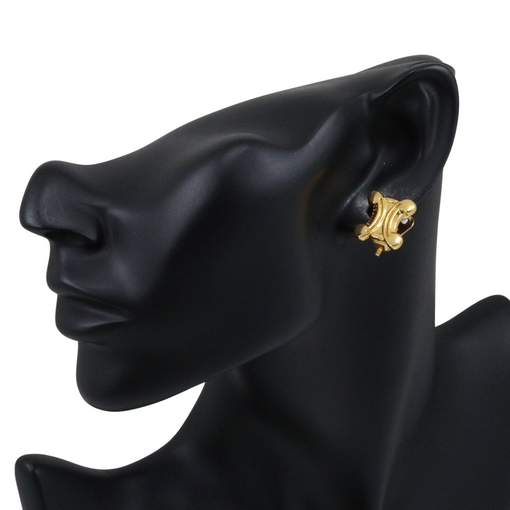 Celine Triomphe Gold Plated Earrings — view 2