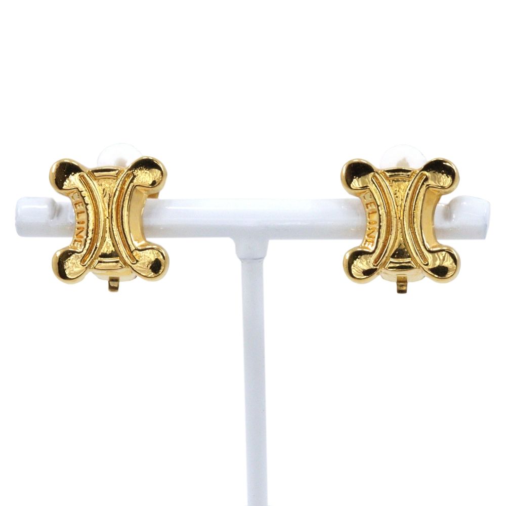 Celine Triomphe Gold Plated Earrings
