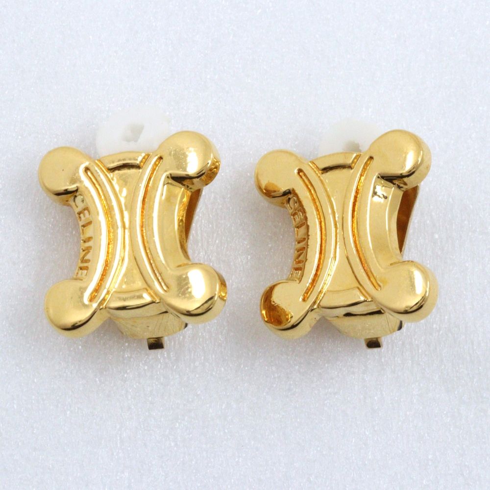 Celine Triomphe Gold Plated Earrings — view 4