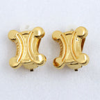 Celine Triomphe Gold Plated Earrings — view 4