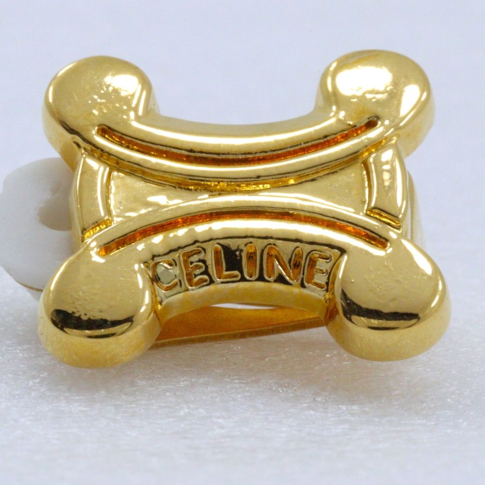Celine Triomphe Gold Plated Earrings — view 7