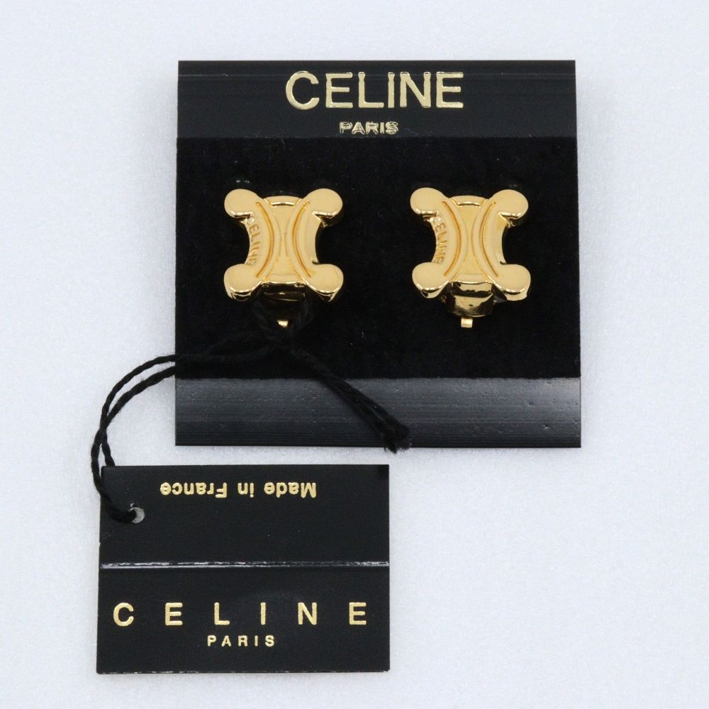 Celine Triomphe Gold Plated Earrings — view 8