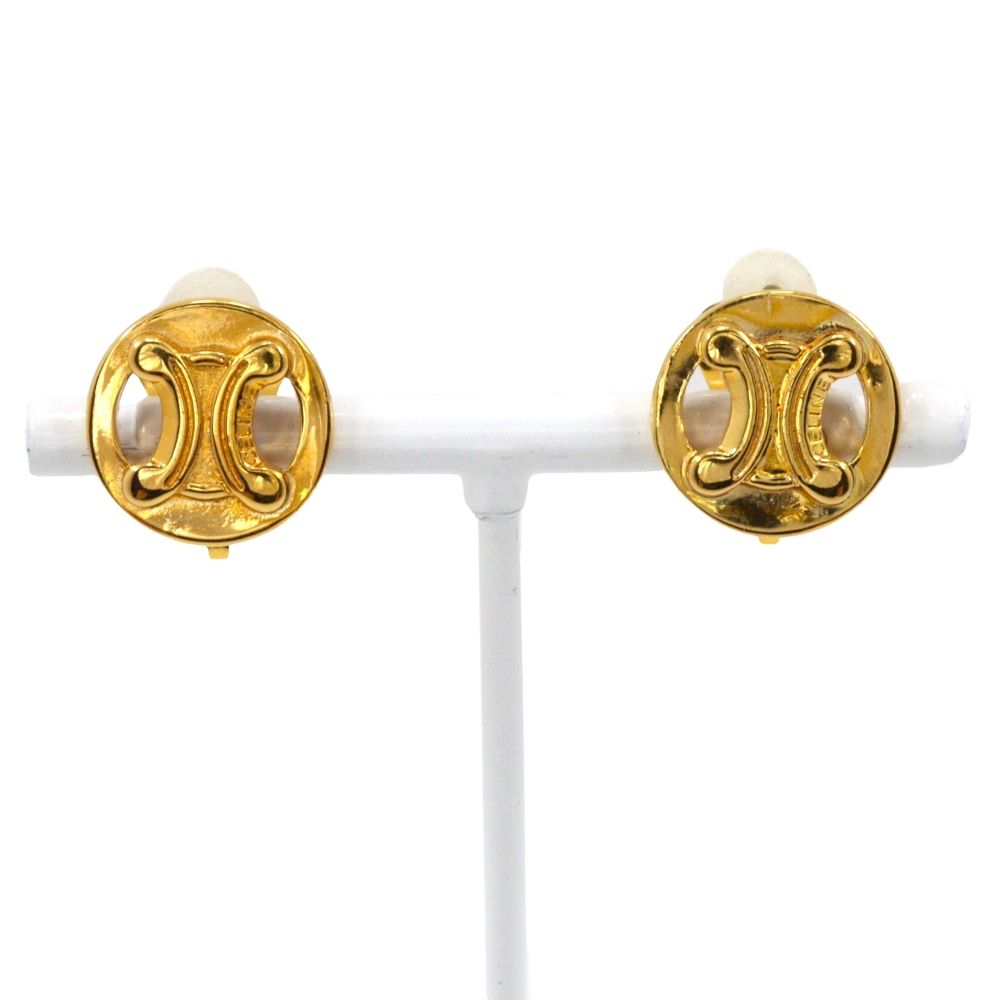 Celine Triomphe Gold Plated Earrings