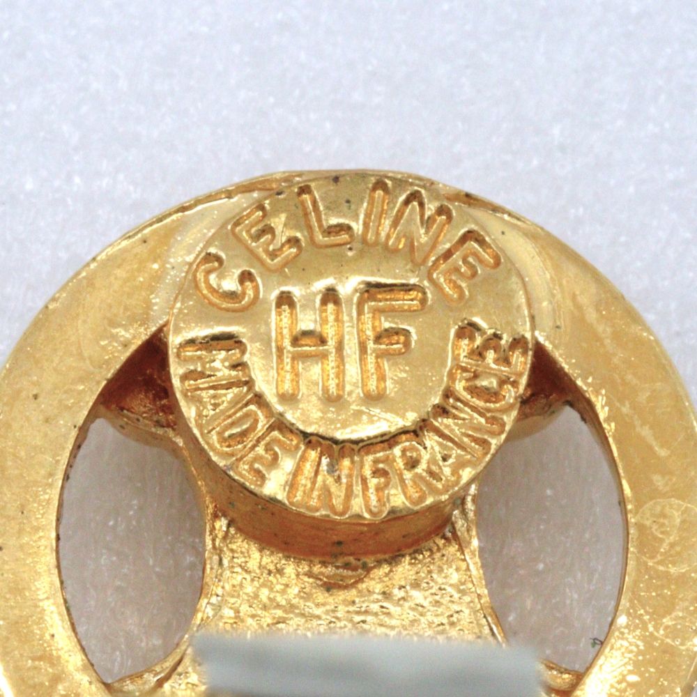 Celine Triomphe Gold Plated Earrings — view 7