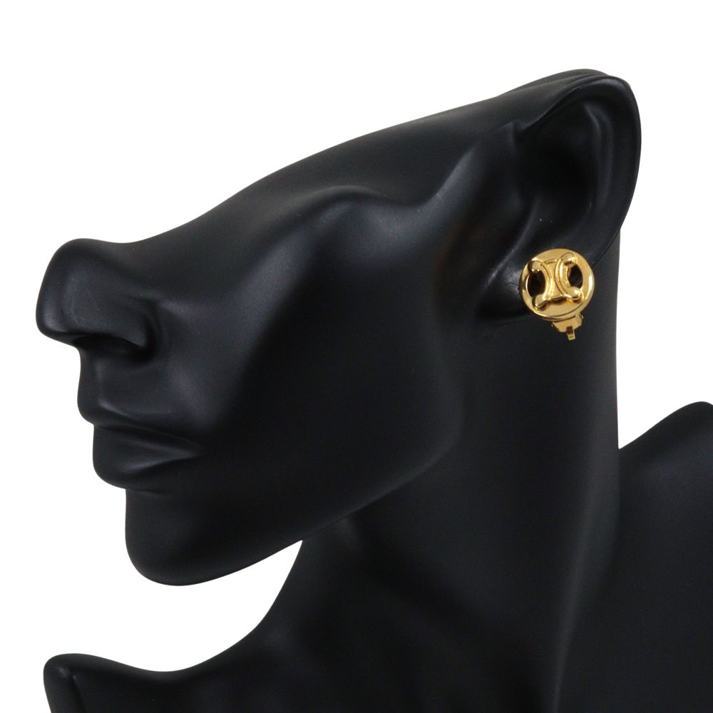 Celine Triomphe Gold Plated Earrings — view 2