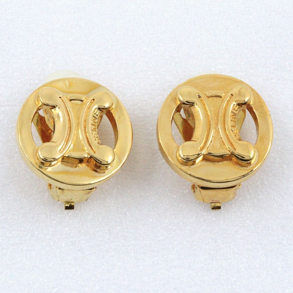 Celine Triomphe Gold Plated Earrings — view 4