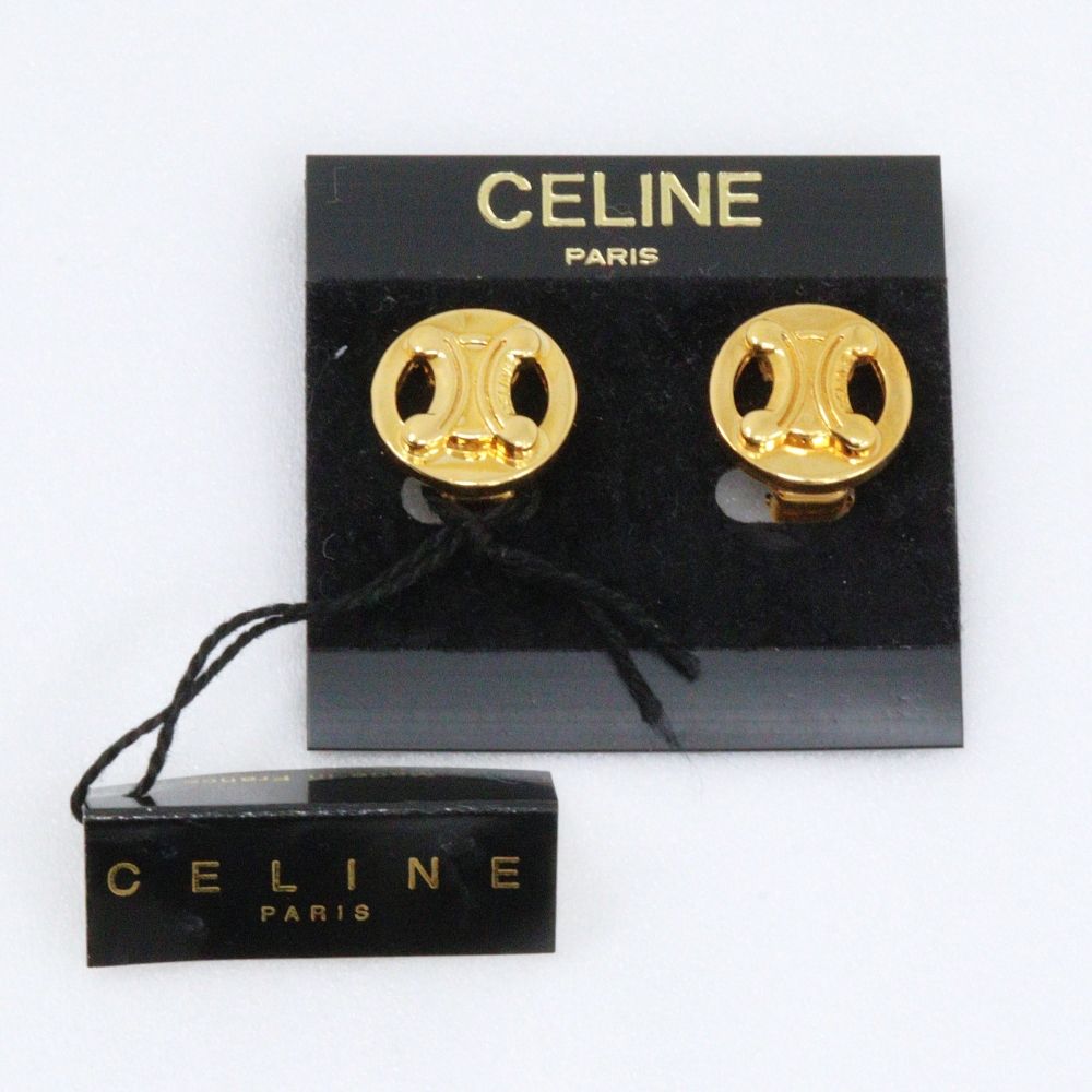 Celine Triomphe Gold Plated Earrings — view 8