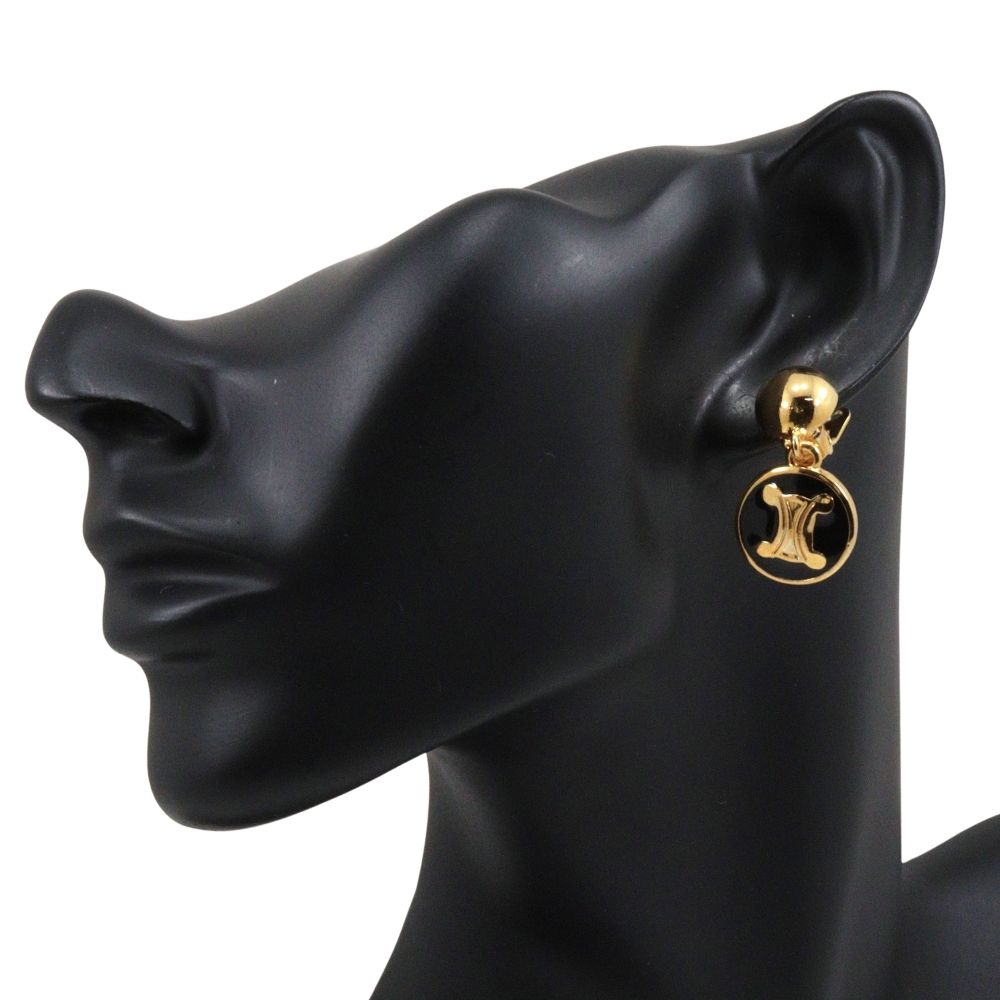 Celine Triomphe Gold Plated Earrings — view 2