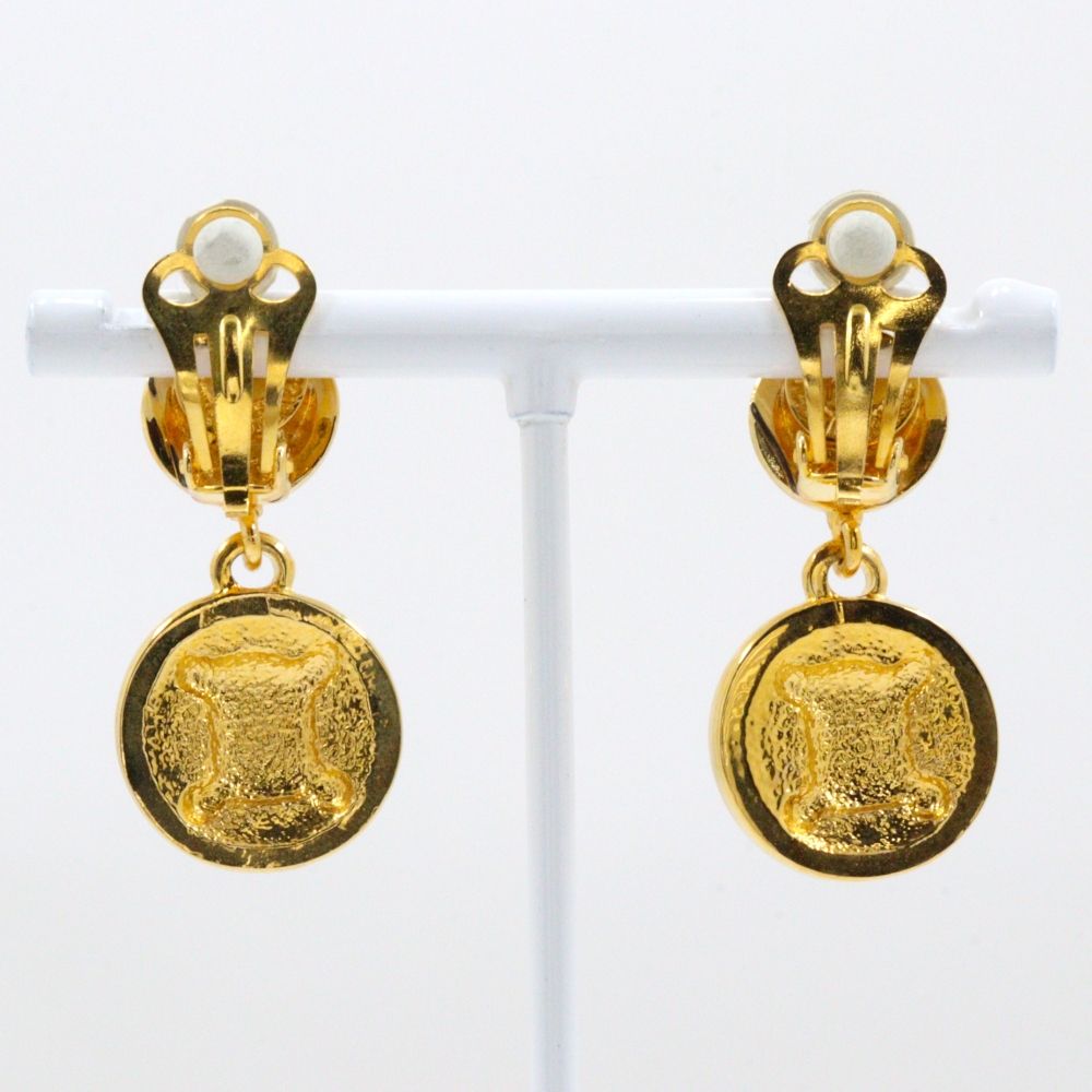 Celine Triomphe Gold Plated Earrings — view 3