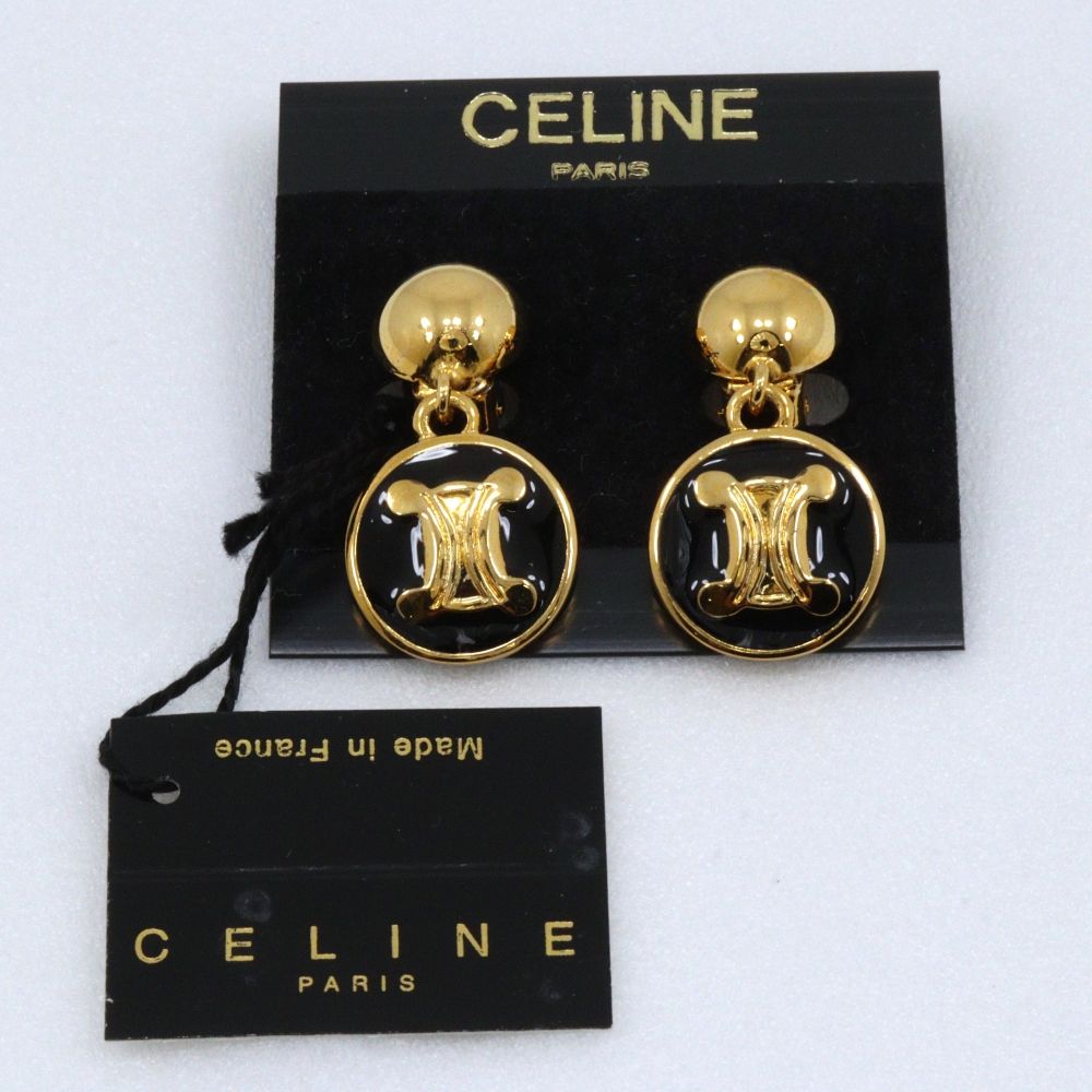Celine Triomphe Gold Plated Earrings — view 8
