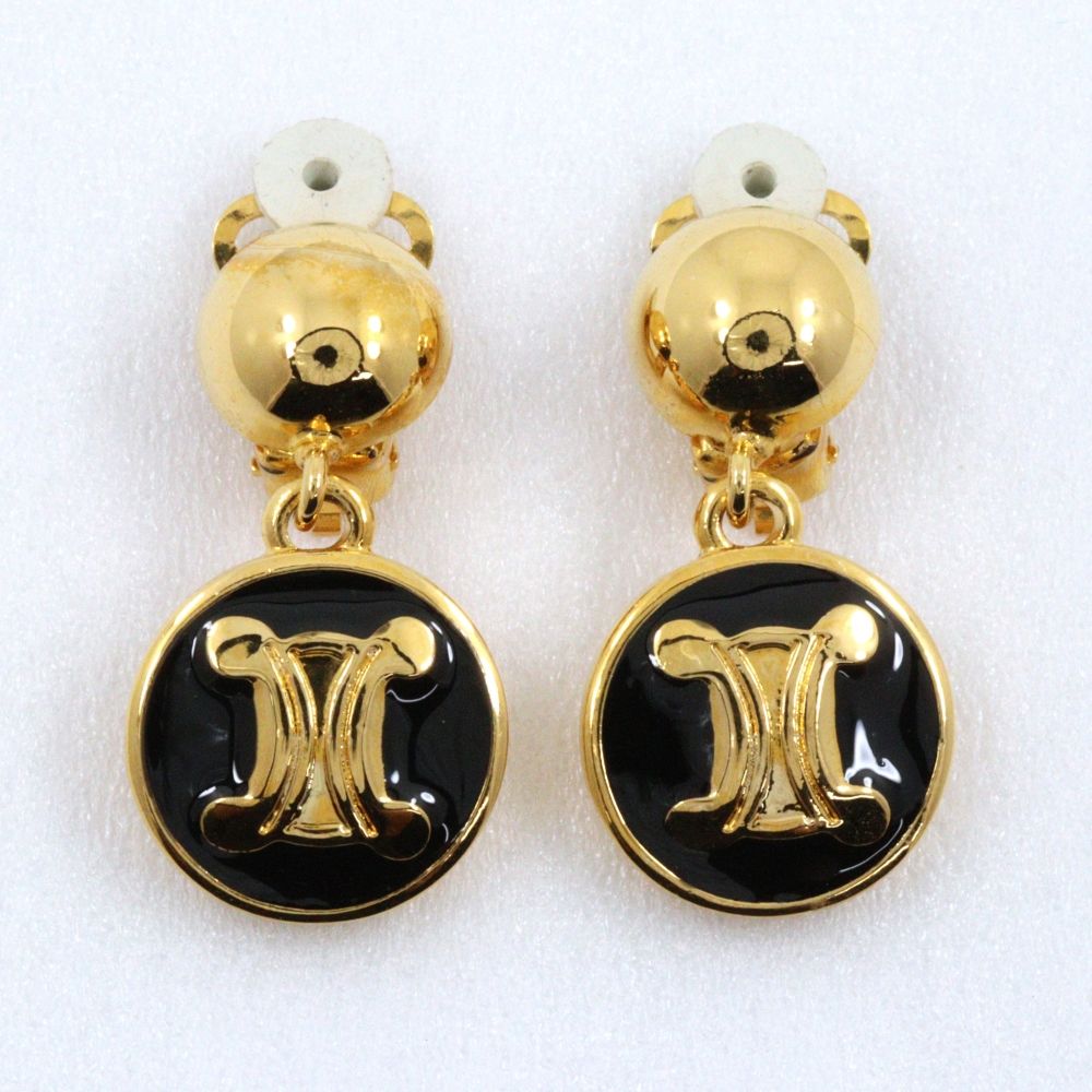 Celine Triomphe Gold Plated Earrings — view 4