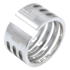Gucci Open and Stripe 925 Sterling Silver Ring