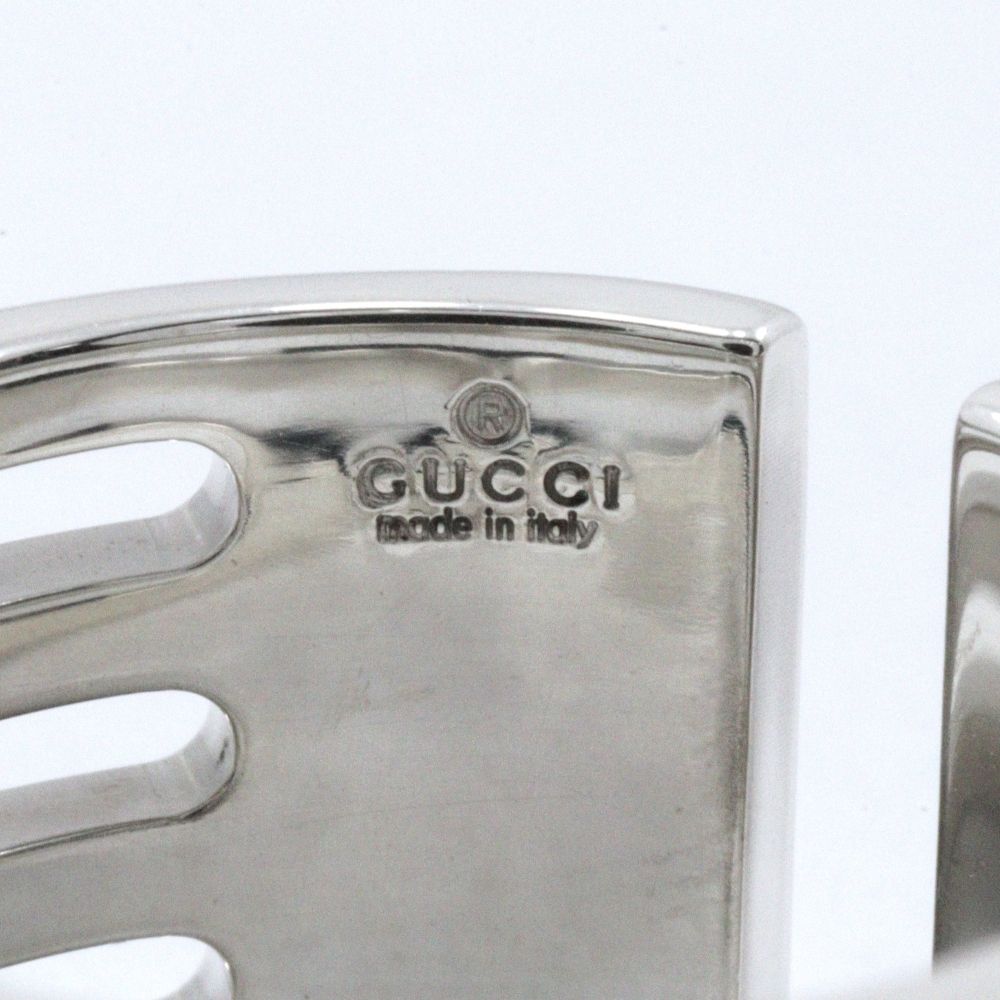 Gucci Open and Stripe 925 Sterling Silver Ring — view 6