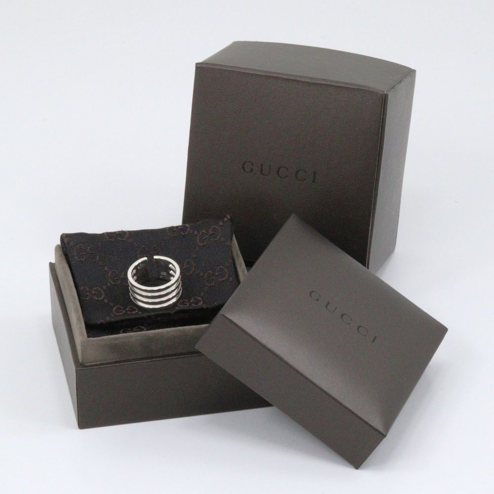 Gucci Open and Stripe 925 Sterling Silver Ring — view 8