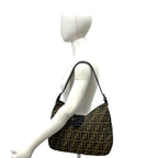 Fendi Vintage Mamma Bucket Zucca FF Pattern Canvas Leather Shoulder Bag Brown — view 2