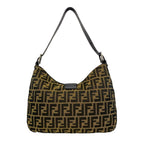 Fendi Vintage Mamma Bucket Zucca FF Pattern Canvas Leather Shoulder Bag Brown — view 3