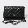 Chanel Wallet Quilted Classic Chain Caviar Leather CC Logo Black Shoulder Bag