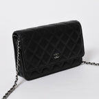 Chanel Wallet Quilted Classic Chain Caviar Leather CC Logo Black Shoulder Bag — view 3