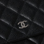 Chanel Wallet Quilted Classic Chain Caviar Leather CC Logo Black Shoulder Bag — view 7