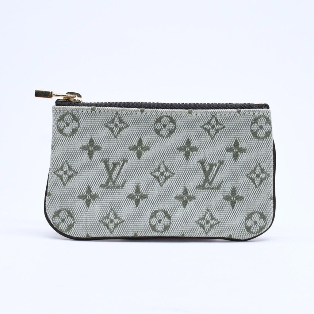 Louis Vuitton Monogram Mini Pochette Cles Coin Purse Canvas Gold Green