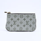Louis Vuitton Monogram Mini Pochette Cles Coin Purse Canvas Gold Green