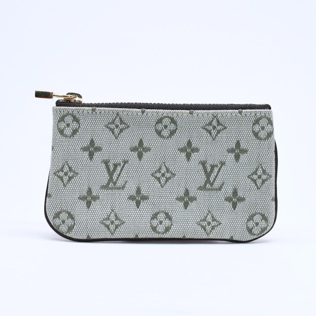 Louis Vuitton Monogram Mini Pochette Cles Coin Purse Canvas Gold Green