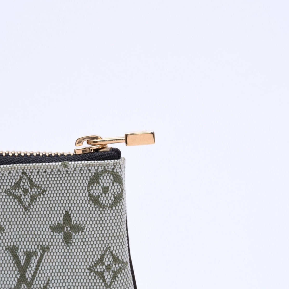 Louis Vuitton Monogram Mini Pochette Cles Coin Purse Canvas Gold Green — view 7