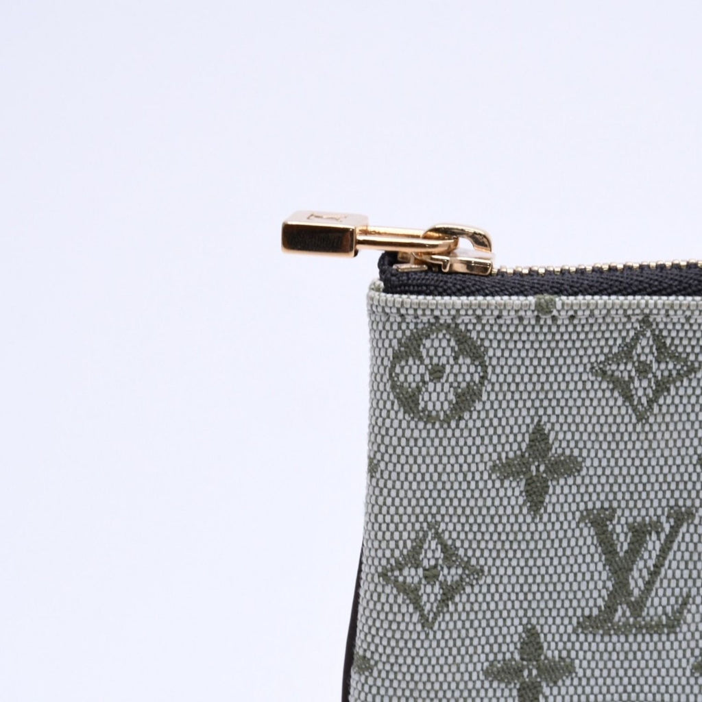 Louis Vuitton Monogram Mini Pochette Cles Coin Purse Canvas Gold Green — view 5