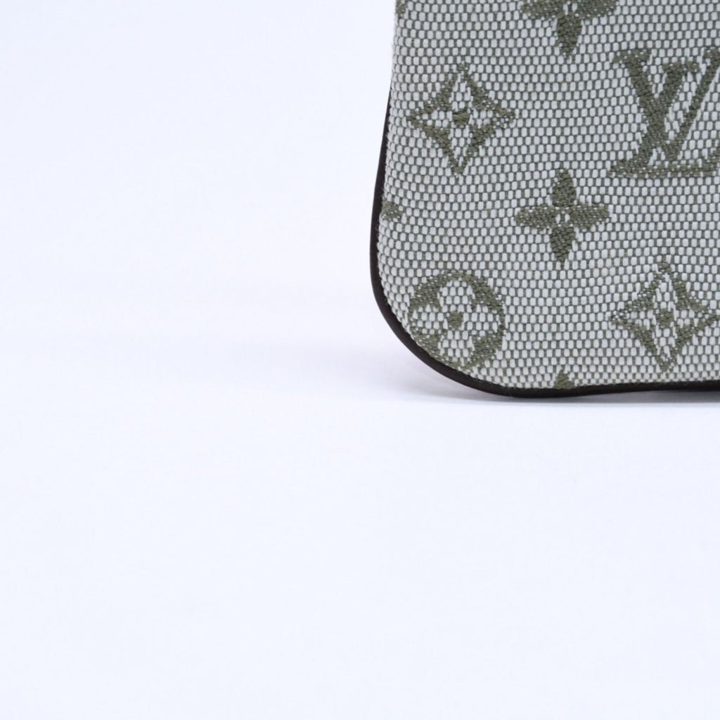 Louis Vuitton Monogram Mini Pochette Cles Coin Purse Canvas Gold Green — view 6