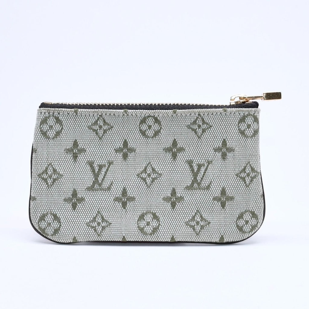 Louis Vuitton Monogram Mini Pochette Cles Coin Purse Canvas Gold Green — view 2