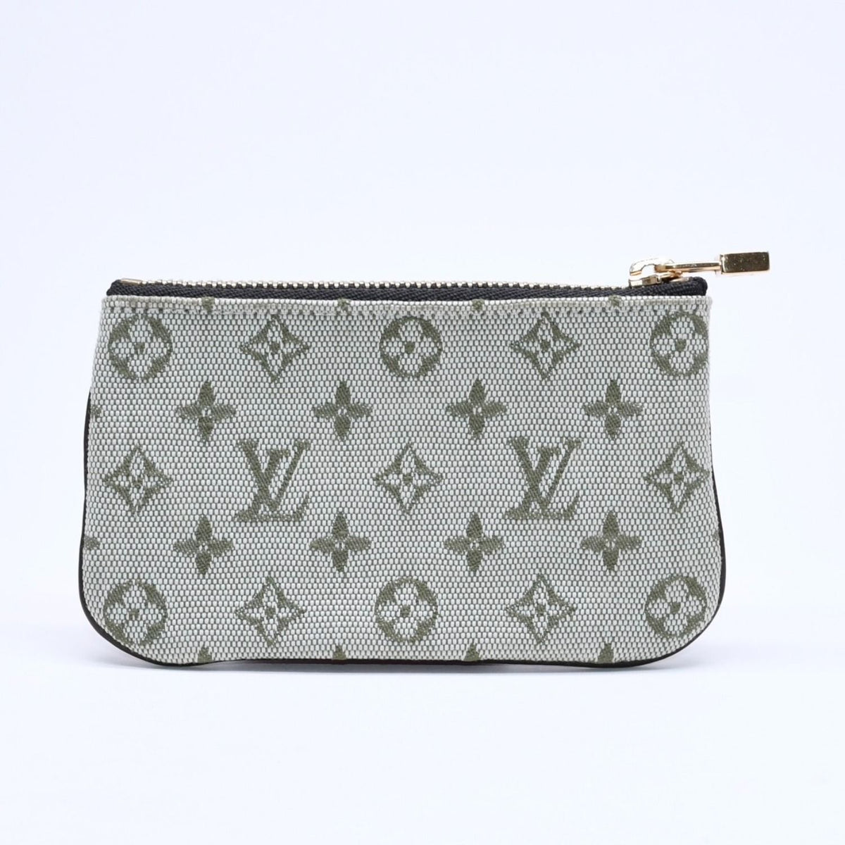 Louis Vuitton Monogram Mini Pochette Cles Coin Purse Canvas Gold Green — view 2