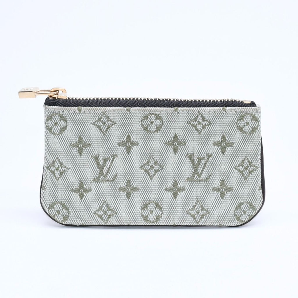Louis Vuitton Monogram Mini Pochette Cles Coin Purse Canvas Gold Green