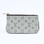 Louis Vuitton Monogram Mini Pochette Cles Coin Purse Canvas Gold Green