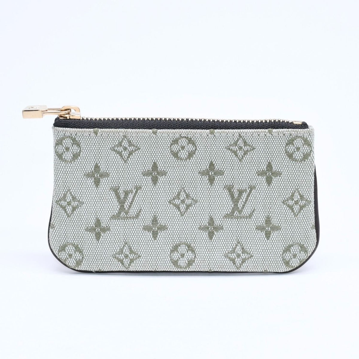 Louis Vuitton Monogram Mini Pochette Cles Coin Purse Canvas Gold Green