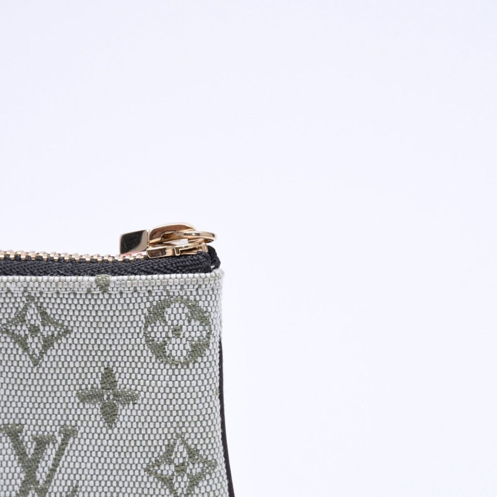 Louis Vuitton Monogram Mini Pochette Cles Coin Purse Canvas Gold Green — view 7