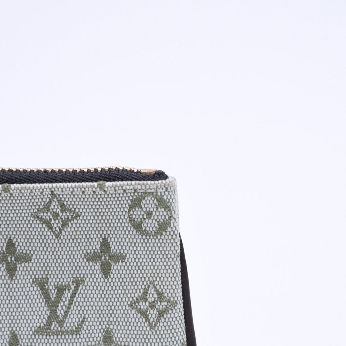 Louis Vuitton Monogram Mini Pochette Cles Coin Purse Canvas Gold Green — view 3