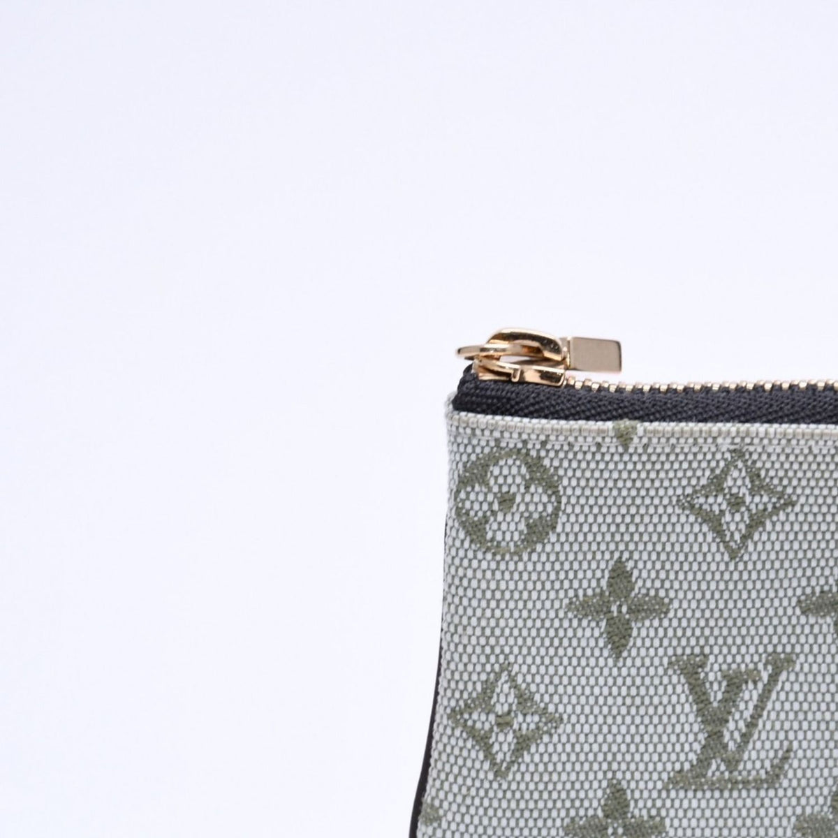 Louis Vuitton Monogram Mini Pochette Cles Coin Purse Canvas Gold Green — view 5
