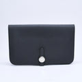 Hermes Dogon GM Bifold Wallet Togo Noir Silver