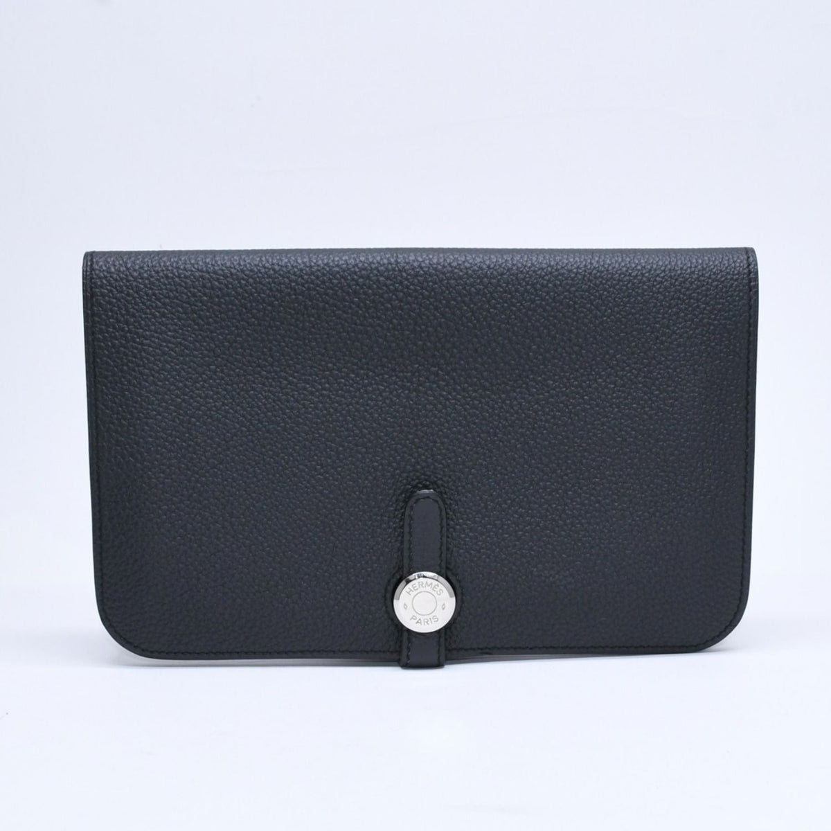 Hermes Dogon GM Bifold Wallet Togo Noir Silver