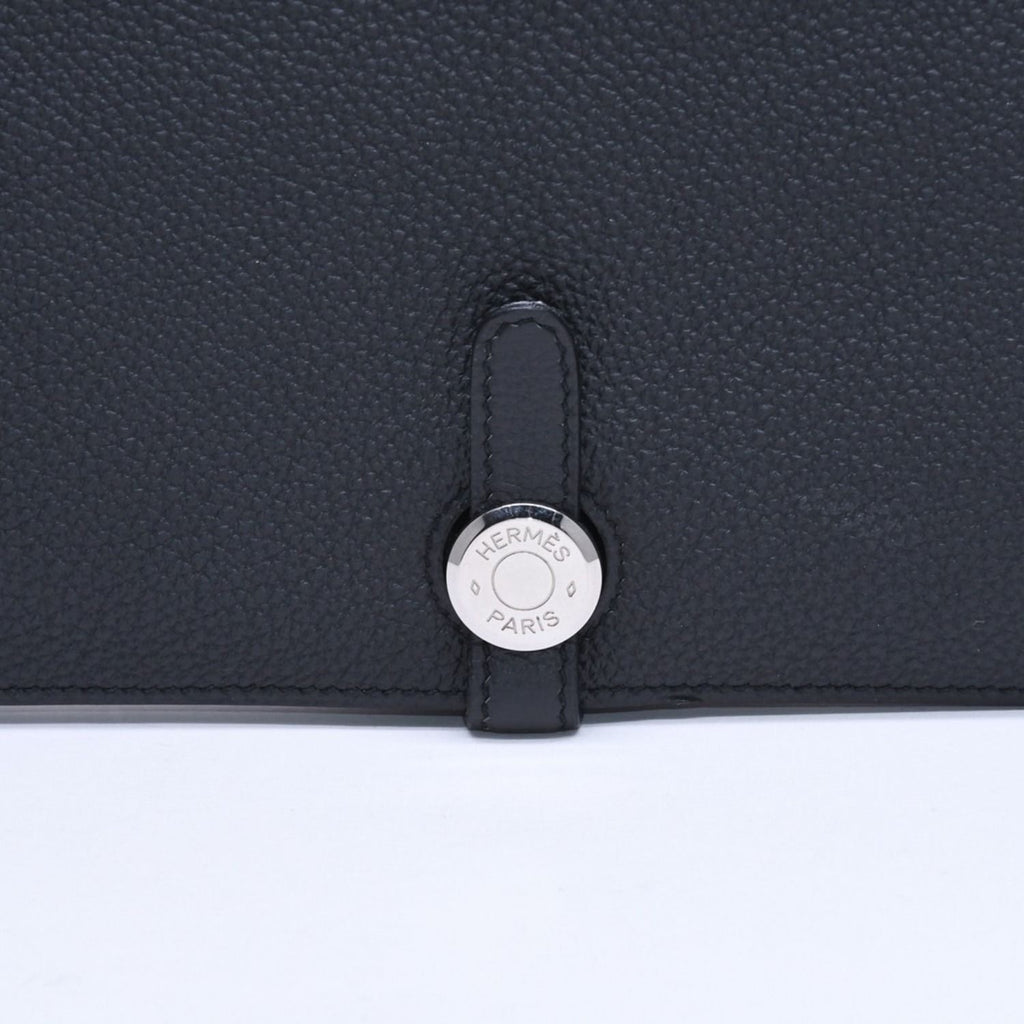Hermes Dogon GM Bifold Wallet Togo Noir Silver — view 3