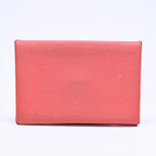 Hermes Calvi Card Case Coin Purse Rose Jaipur Veau Epsom Silver