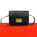 Celine Vintage Carriage Leather Shoulder Bag Pochette Black