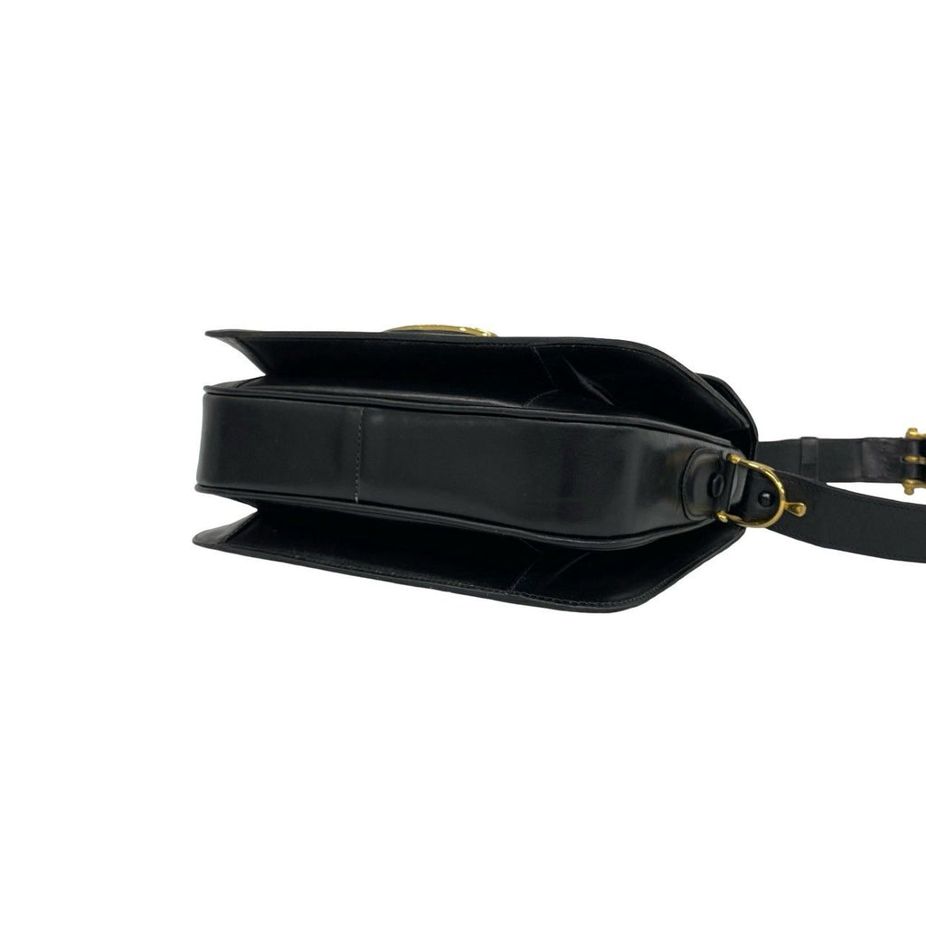 Celine Vintage Carriage Leather Shoulder Bag Pochette Black — view 8